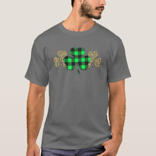 Camiseta Leopardo verde de búfalo trenzado Shamrock St. Pat