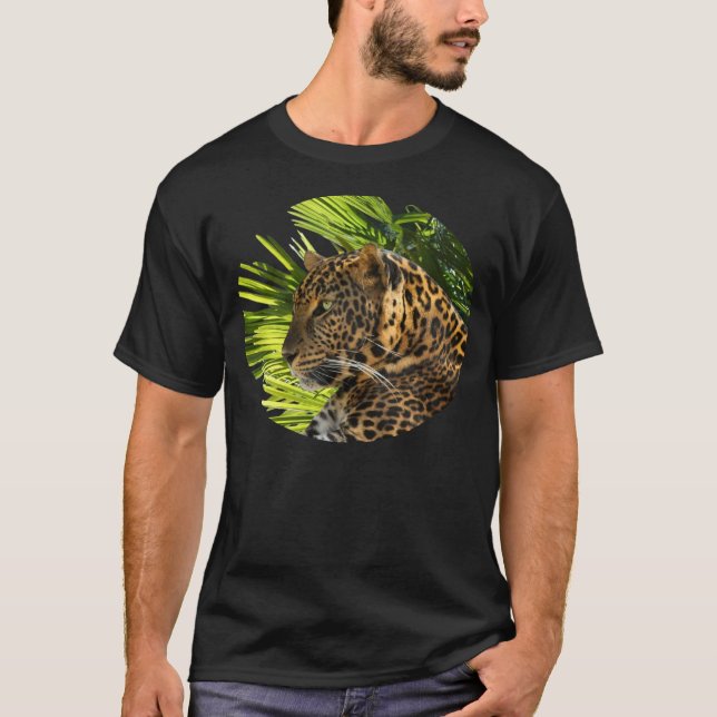 CAMISETA LEOPARDO Y HOJAS DE PALMA (Anverso)