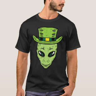 Camiseta Leprechaun Alien Head St Patricks Day Space Men Wo