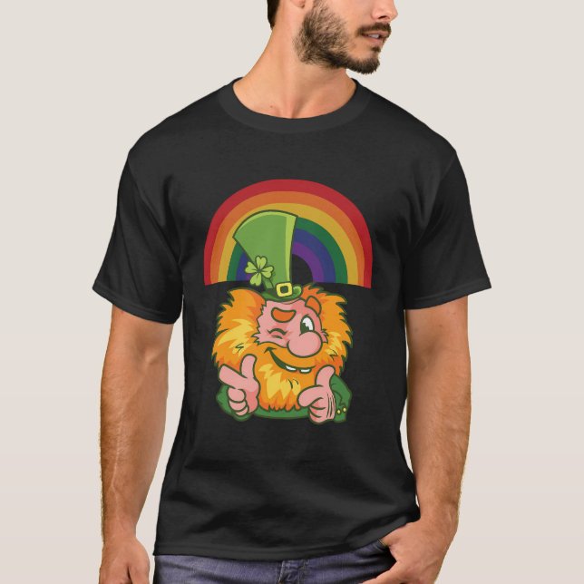 Camiseta Leprechaun Arcoiris Día De San Patricio (Anverso)