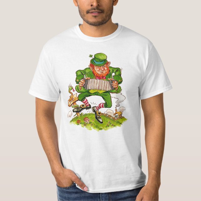 Camiseta Leprechaun bailando un Jig, feliz Día de San Patri (Anverso)