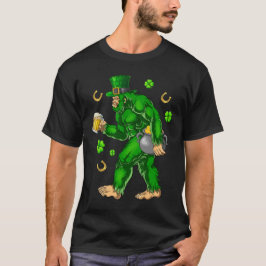 Camiseta Leprechaun Bigfoot Beer Shamrock St Patrick's Day