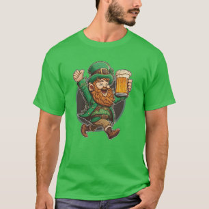 Camiseta Leprechaun con jarra de cerveza en el día de San P