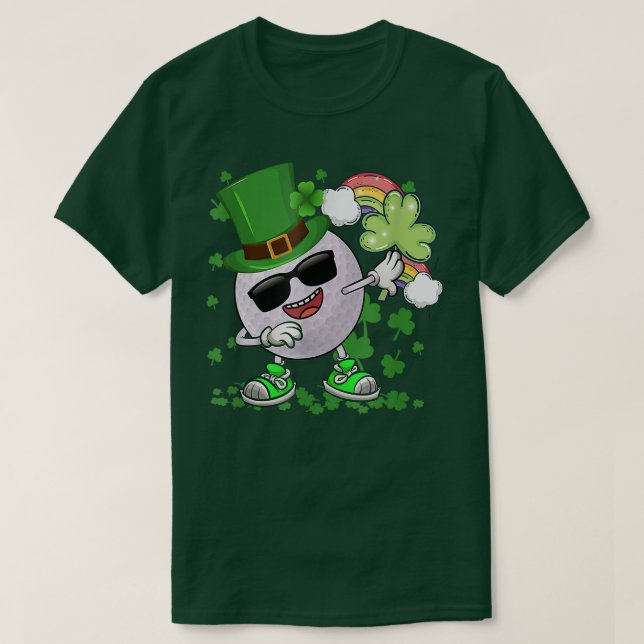 Camiseta Leprechaun Dabbing Alrededor de Shamrock Gold St P (Diseño del anverso)