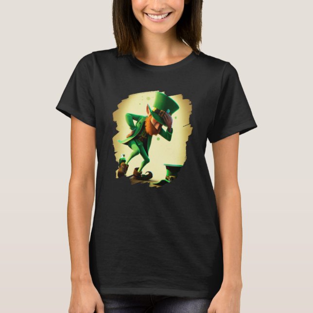 Camiseta Leprechaun Dabbing Dancing Dance St Patricks Day   (Anverso)