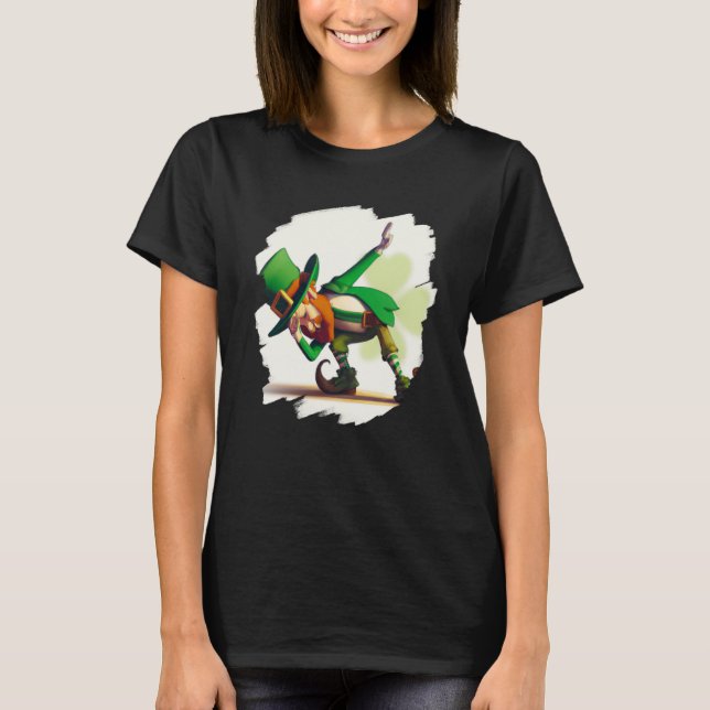 Camiseta Leprechaun Dabbing Dancing Dance St Patricks Day   (Anverso)