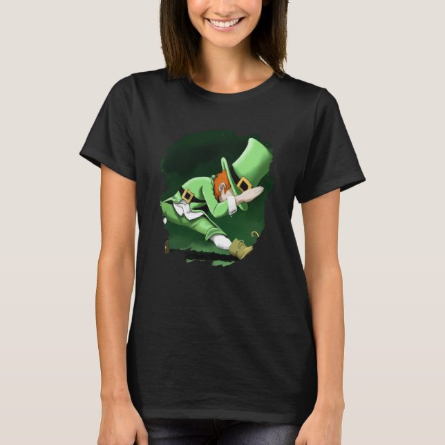 Camiseta Leprechaun Dabbing Dancing Dance St Patricks Day   (Anverso)
