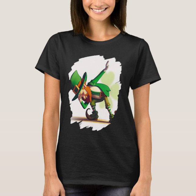 Camiseta Leprechaun Dabbing Dancing Dance St Patricks Day   (Anverso)