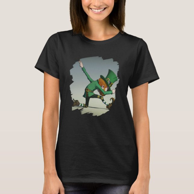 Camiseta Leprechaun Dabbing Dancing Dance St Patricks Day   (Anverso)