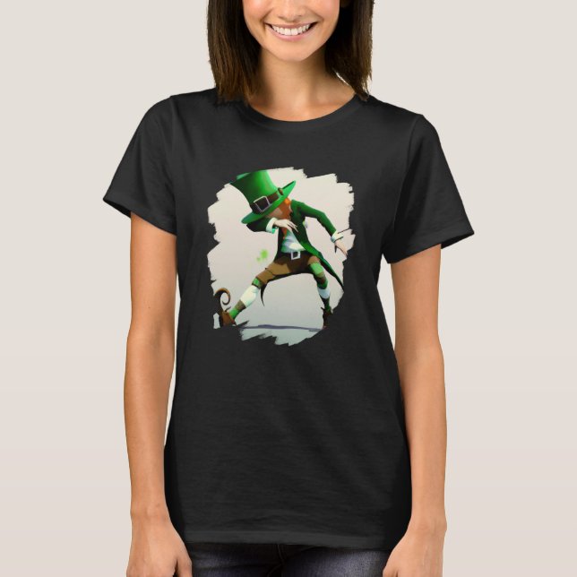 Camiseta Leprechaun Dabbing Dancing Dance St Patricks Day   (Anverso)