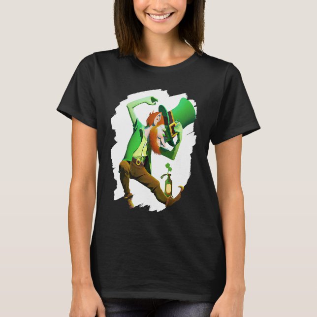 Camiseta Leprechaun Dabbing Dancing Dance St Patricks Day   (Anverso)