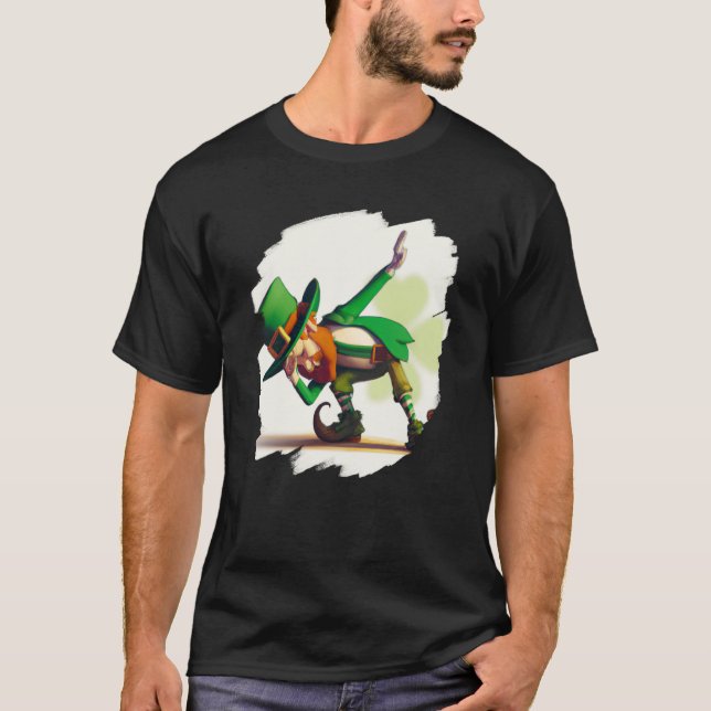 Camiseta Leprechaun Dabbing Dancing Dance St Patricks Day   (Anverso)