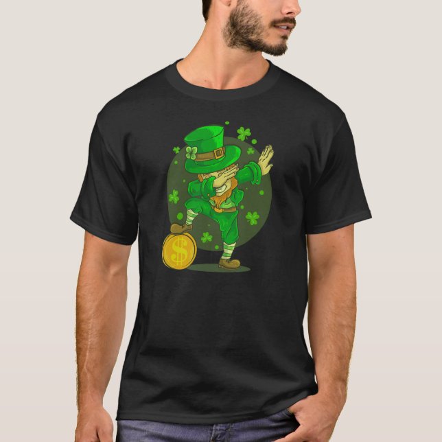 Camiseta Leprechaun Dabbing Funny Día de San Patricio Irlan (Anverso)