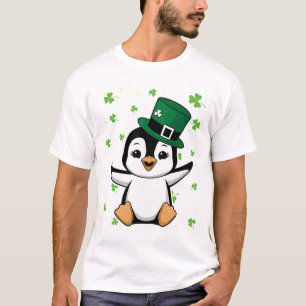 Camiseta Leprechaun de pingüino irlandés animal ave linda S