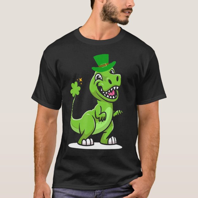 Camiseta Leprechaun Dino C Leaf Goblin Gorra St Patrick's D (Anverso)