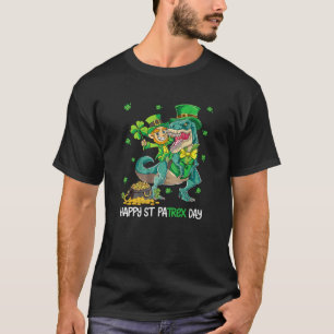 Camiseta Leprechaun Dinosaur T Rex St Patricks Day Niños