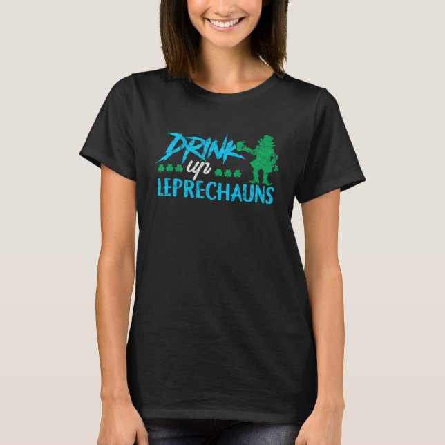 Camiseta Leprechaun Drinking Irish St Patricks Day  Drinkin (Anverso)