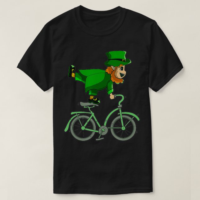Camiseta Leprechaun en bicicleta en el Día de San Patricio  (Diseño del anverso)