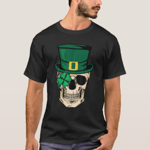 Camiseta Leprechaun Esqueleto Irlandés Skull Shamrock St Pa