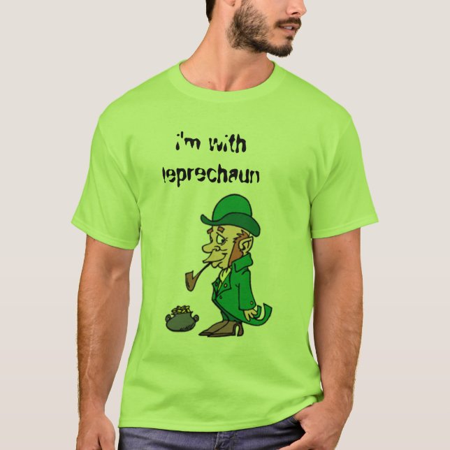 Camiseta leprechaun, estoy con el leprechaun (Anverso)