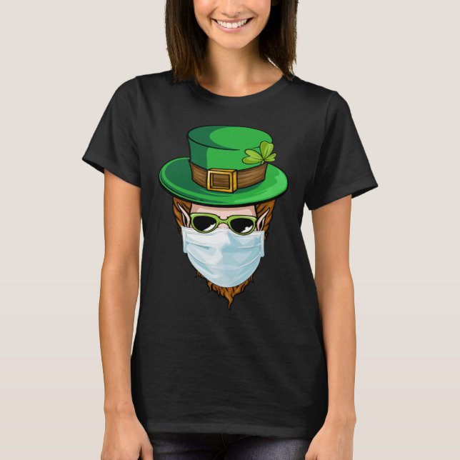 Camiseta Leprechaun Face Mask Happy St Patrick s Day 2021 M (Anverso)