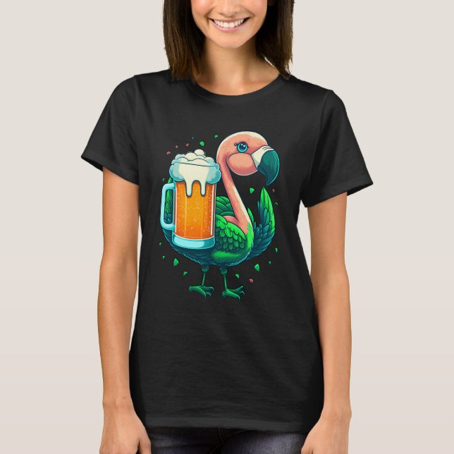 Camiseta Leprechaun Flamingo Beer Irish Flamingo St Patrick (Anverso)