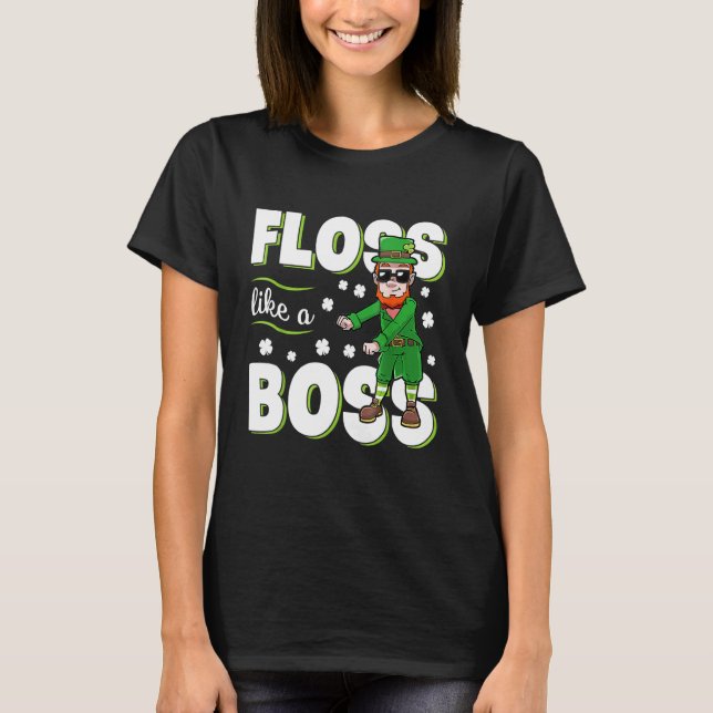 Camiseta Leprechaun Floss Like A Boss St Patricks Day Boys  (Anverso)
