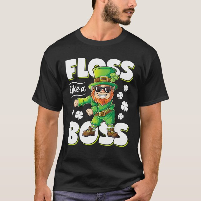 Camiseta Leprechaun-Floss-Like-A-Boss-St-Patricks-Day-Funny (Anverso)