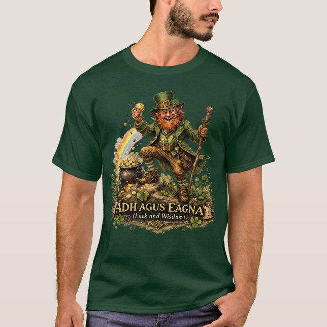 Camiseta Leprechaun Folklore - Luck and Wisdom  (Anverso)