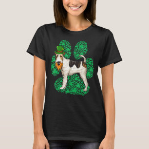 Camiseta Leprechaun Fox Terrier de pelo duro Día de San Pat