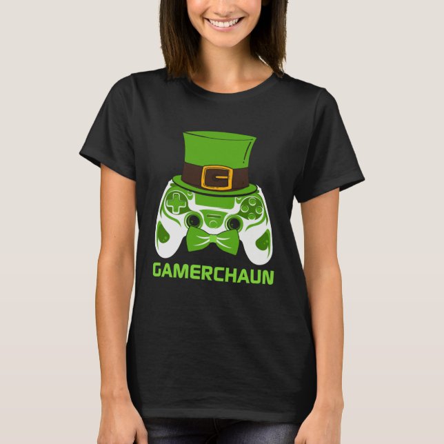 Camiseta Leprechaun Gamer St Patricks Day Lucky Irish Gamin (Anverso)