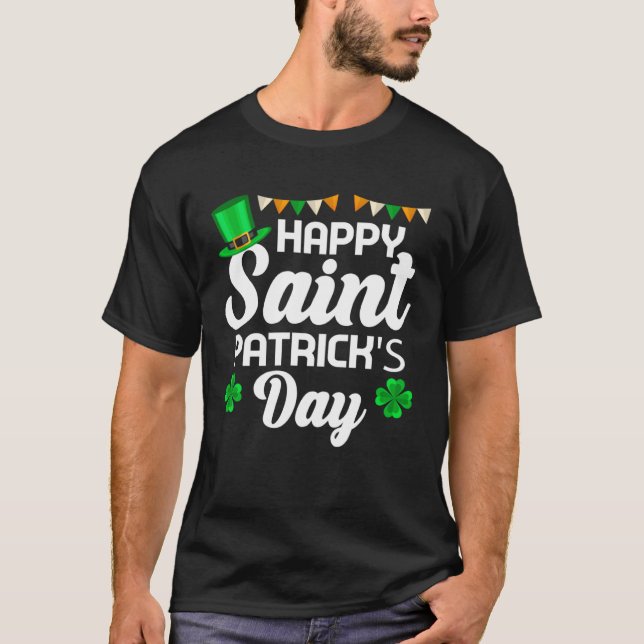 Camiseta Leprechaun Gorra C leaf Happy Saint Patrick Day (Anverso)