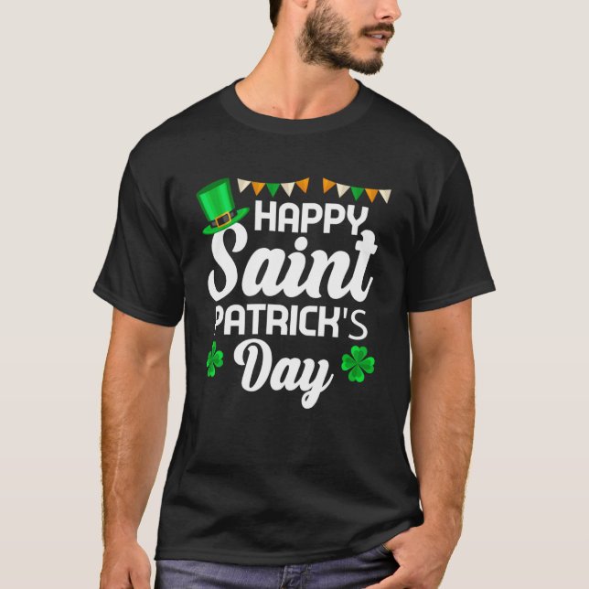 Camiseta Leprechaun Gorra C leaf Happy Saint Patrick Day (Anverso)