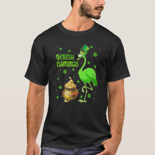 Camiseta Leprechaun Gorra Irlandés Flamingo St Patrick's Da
