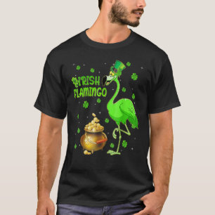 Camiseta Leprechaun Gorra Irlandés Flamingo St Patrick's Da