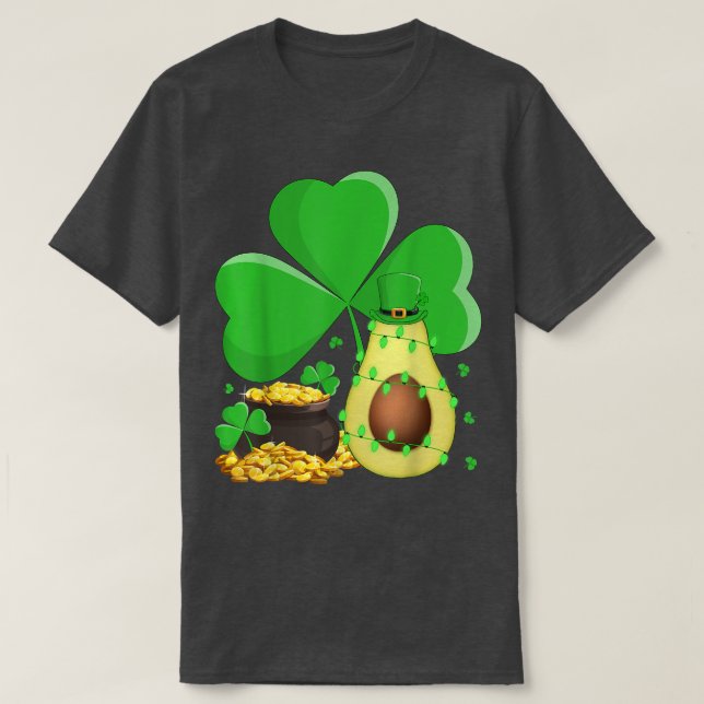 Camiseta Leprechaun Gorra Shamrock Leaf Aguacate St (Diseño del anverso)