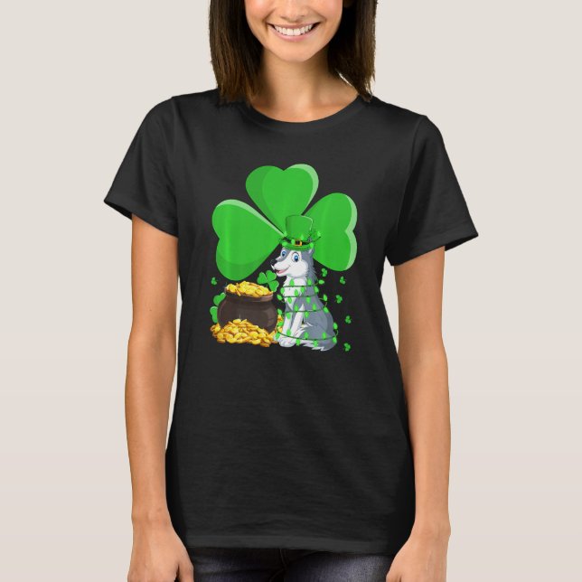 Camiseta Leprechaun Gorra Shamrock Leaf Wolf St Patrick S D (Anverso)