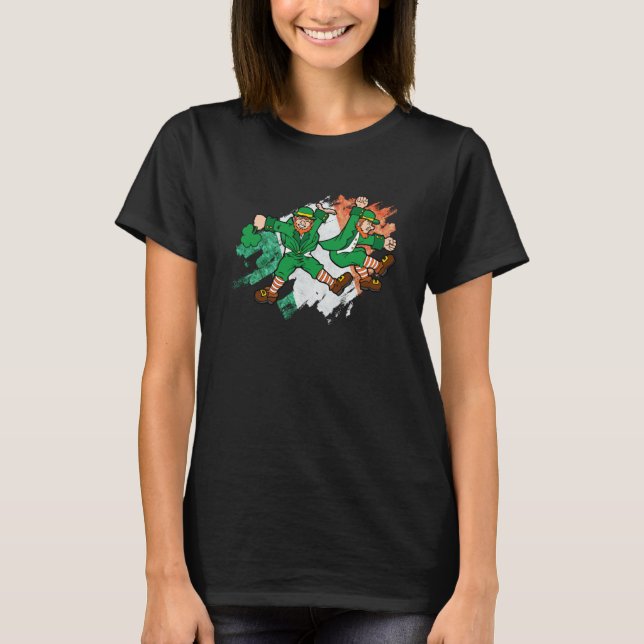 Camiseta Leprechaun Griddy Dance St Patrick's Day Boys Girl (Anverso)