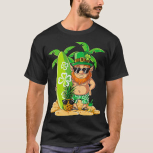 Camiseta Leprechaun Hawaii Surfing St Patricks Day Hombres