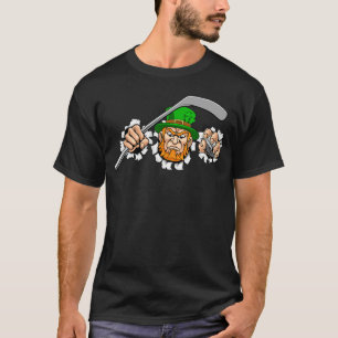 Camiseta Leprechaun Hockey sobre Hielo Hockey St Patrics Da