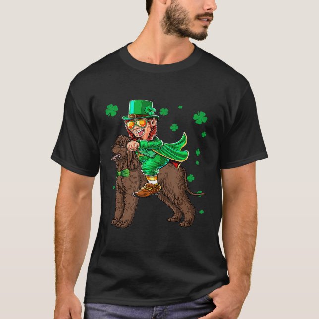 Camiseta Leprechaun Irish Water Spaniel Shamrock St Patrick (Anverso)