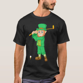 Camiseta leprechaun jugando golf