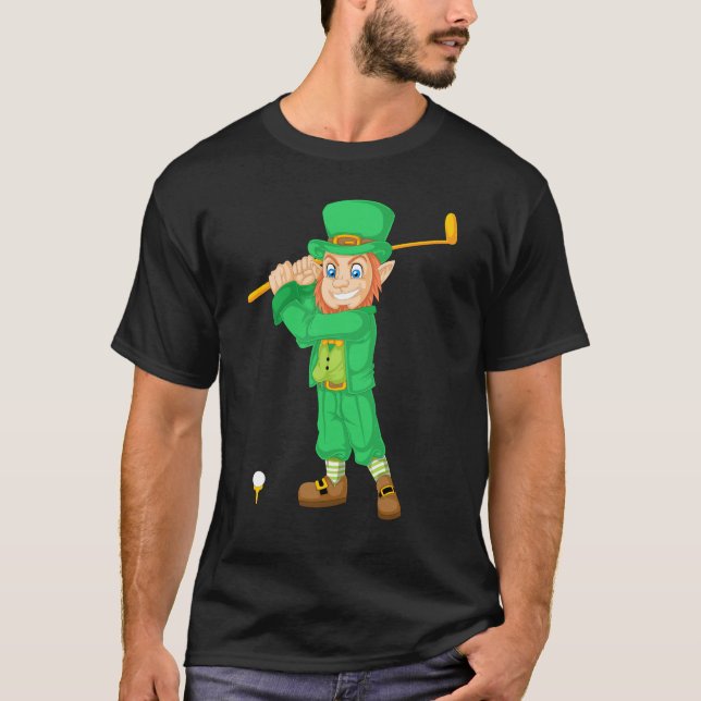 Camiseta leprechaun jugando golf (Anverso)