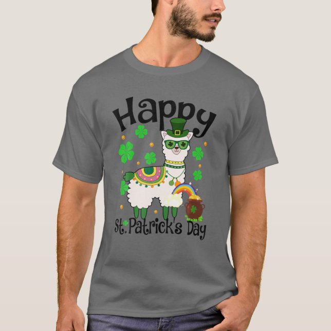 Camiseta Leprechaun Llama Happy St Patrick's Day Llama Love (Anverso)