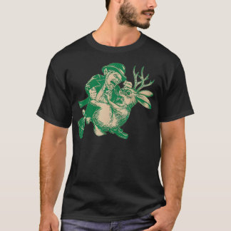 Camiseta LEPRECHAUN LUCHANDO CONTRA JACKALOPE Gracioso mito