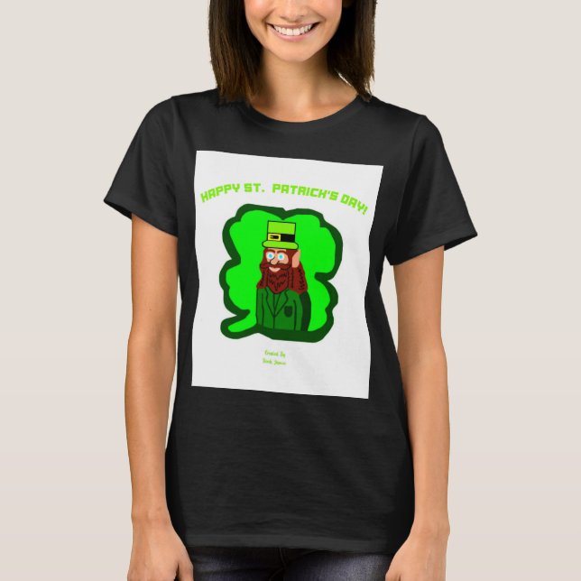 Camiseta Leprechaun Magic Women's Black Basic T Shirt (Anverso)