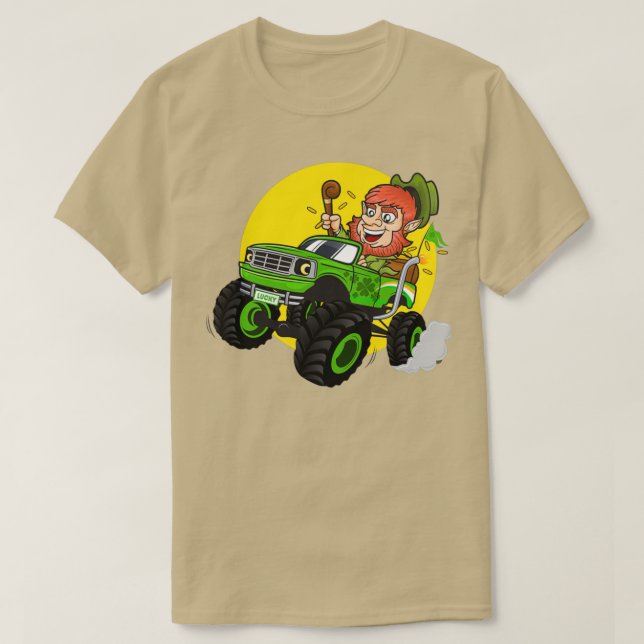 Camiseta Leprechaun Monster Camión St Patricks Day Niño (Diseño del anverso)