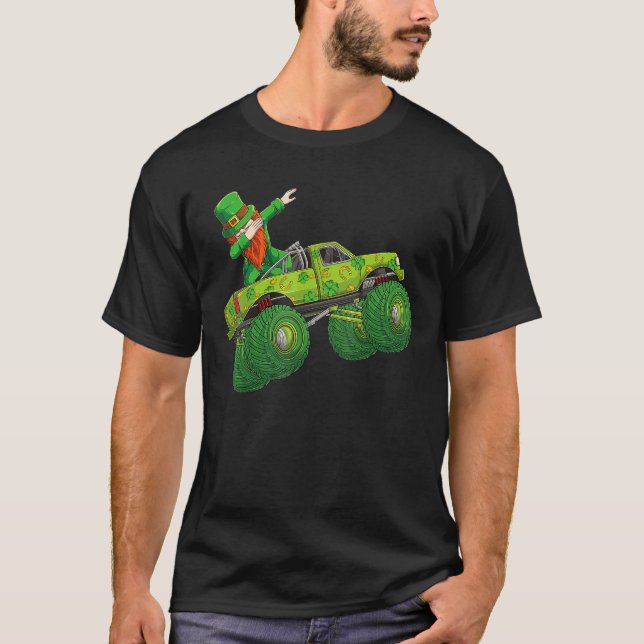 Camiseta Leprechaun Monster Truck St Patricks Day Lucky Boy (Anverso)