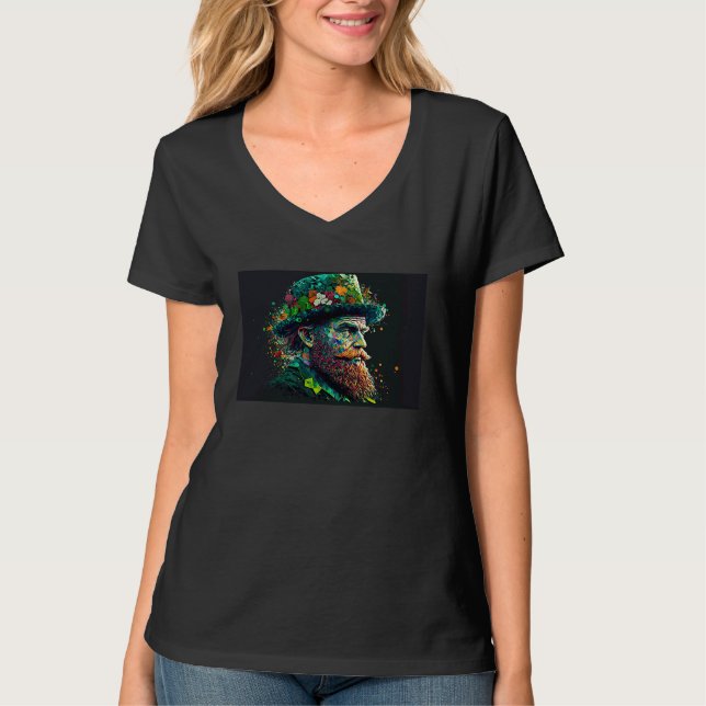 Camiseta Leprechaun of St Patricks day with green hat (Anverso)