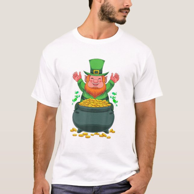 Camiseta Leprechaun Pot De Gold Ireland St Patricks D (Anverso)